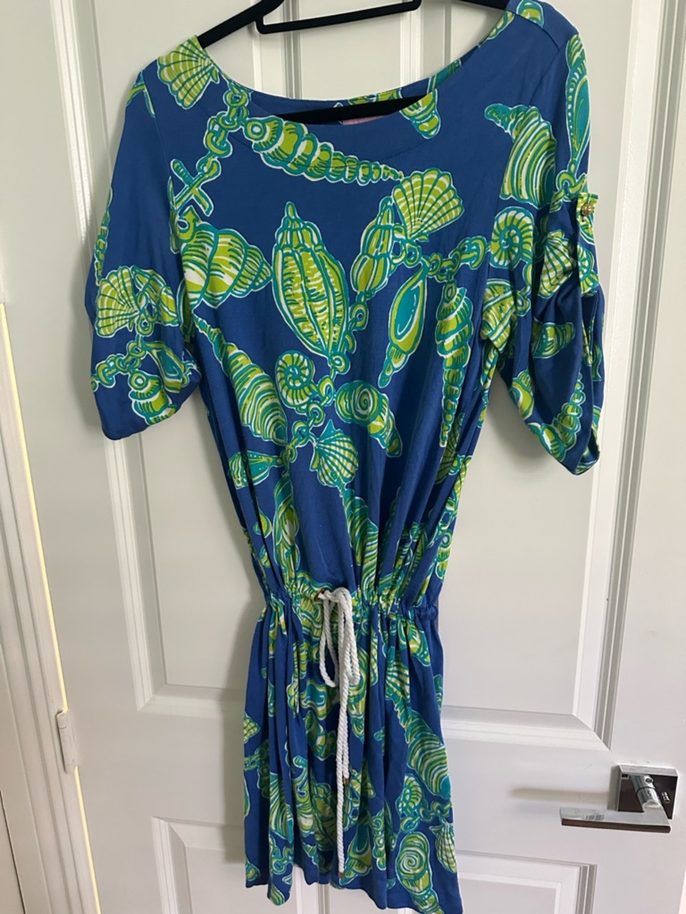Lilly Pulitzer Blue & Green Seashell Drawstring One-Piece